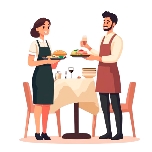 Restaurant logo on wall signage